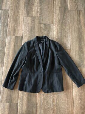 Talbots lines black single button business workwear blazer size 16